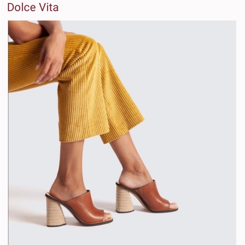 Dolce Vita Brown Alba Open Toe Mule Heels